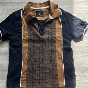 Denim & Flower Navy and Brown Polo Shirt